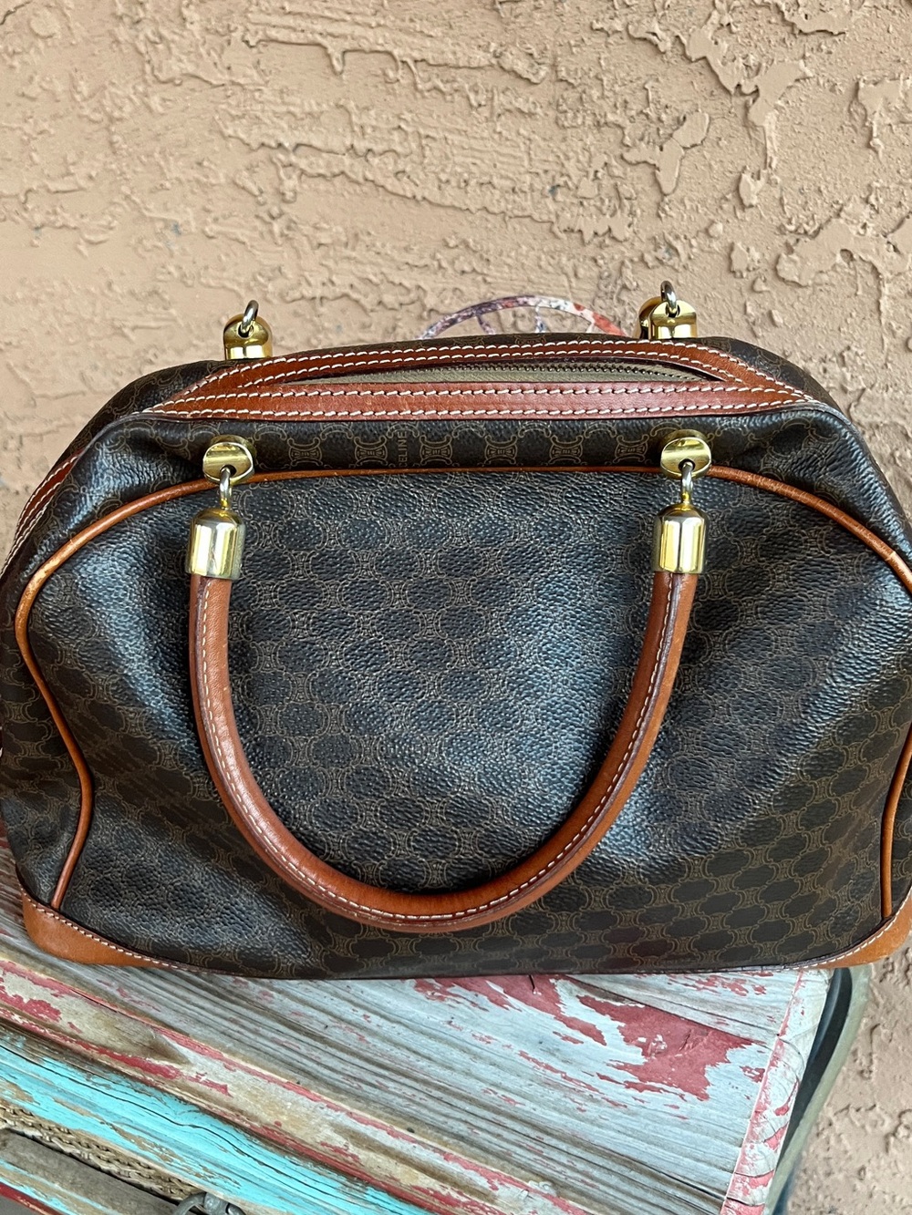 Auth Celine Macadam Leather Brown Hand Bag excellent condition. - Picture 2 of 14